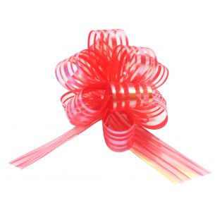 red pom pom bows small