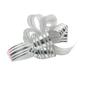 silver pom pom bows small