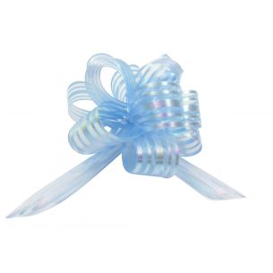 light blue pom pom bow small