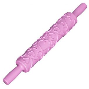 Fondant Roller Pink Heart Impression Rolling Pin