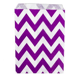 Paper Sweet Bags x25 - Purple Chevron Pattern - flat