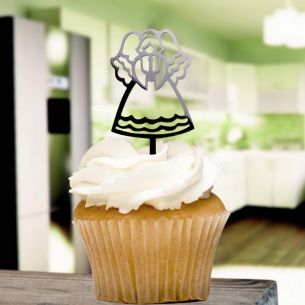 Black Angel Cupcake Toppers x8