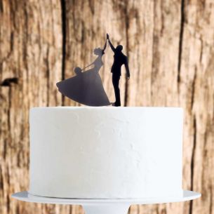 Black High Five Couple Cake Topper x1