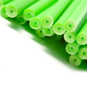 150mm x 4.5mm Green Plastic Lollipop Sticks x 25