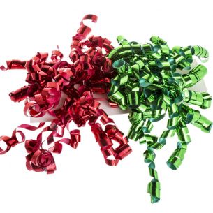 Curly Bows x2 (Red and Green)