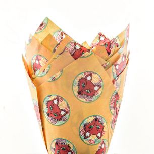 Fox Print Muffin Tulip Wraps x24