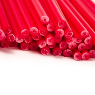 Red Plastic Lollipop Sticks