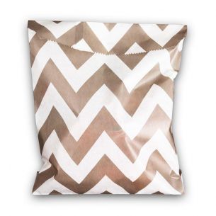 Paper Sweet Bags x25 - Grey Chevron Pattern - flat