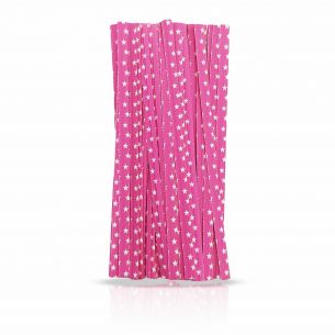 Yolli 100mm Pink with White Stars Twist Ties - (1Pk) 50Pcs