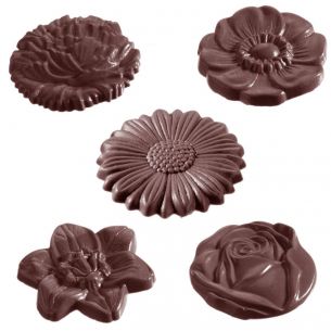 Chocolate Mould Flower Carak Round 5 Fig.