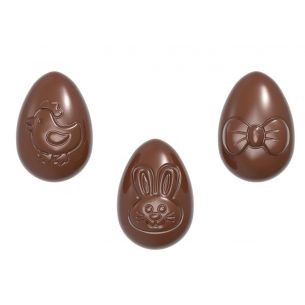 Chocolate Mould Egg Playfully Small 3 Fig.