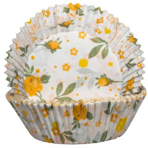 Floral Yellow Cupcake Cases x60
