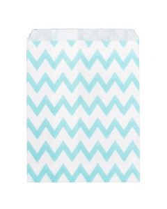 Paper Sweet Bags x25 - Blue Chevron Pattern - falt