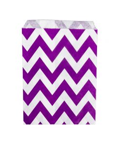 Paper Sweet Bags x25 - Purple Chevron Pattern - flat