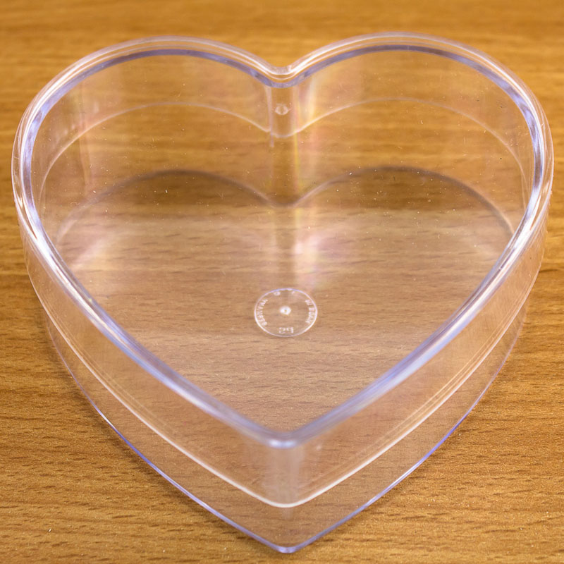 Heart Shaped Boxes x12 Fillable clear Plastic Containers